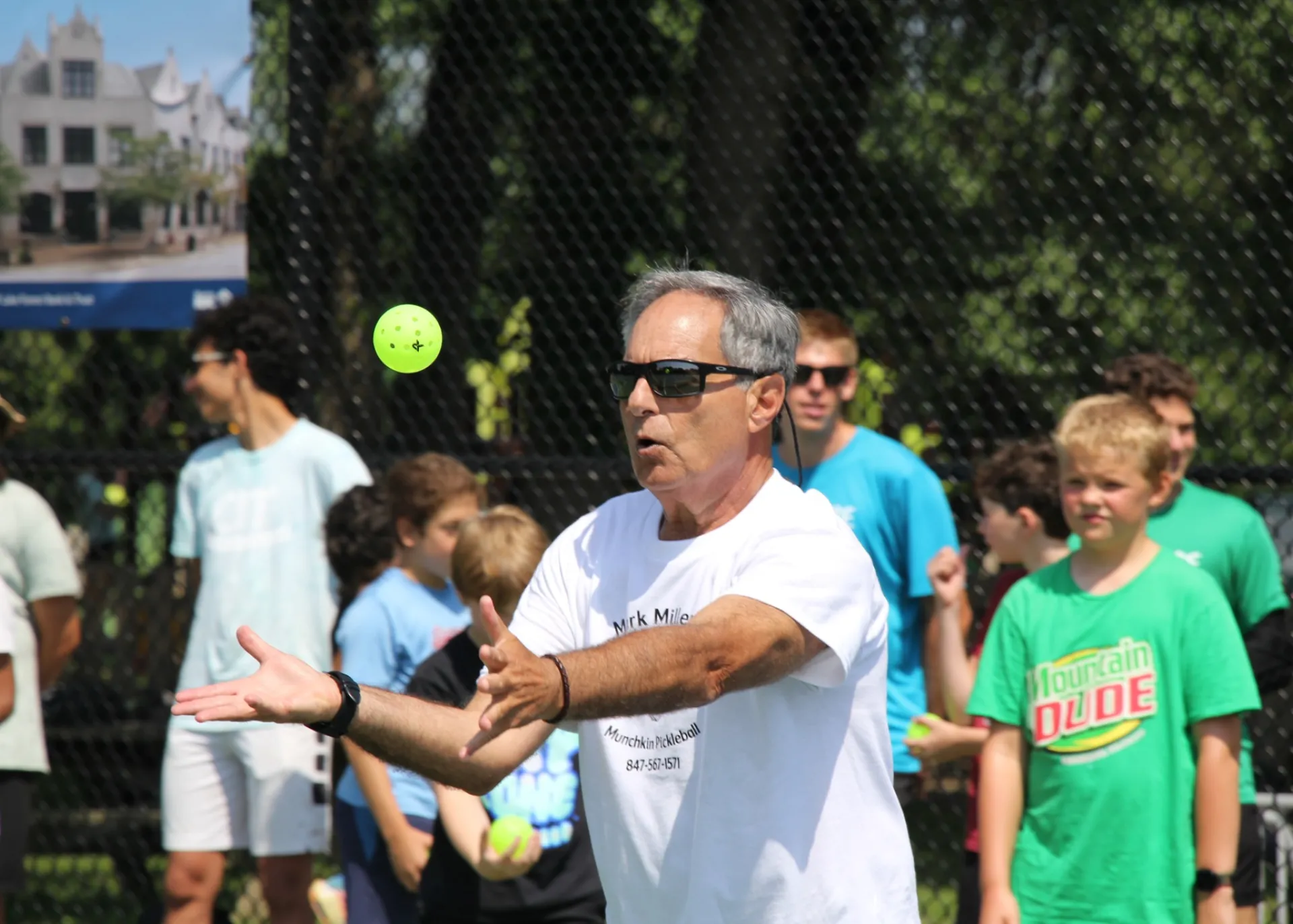 Mark Miller Catching Pickleball at Lessson