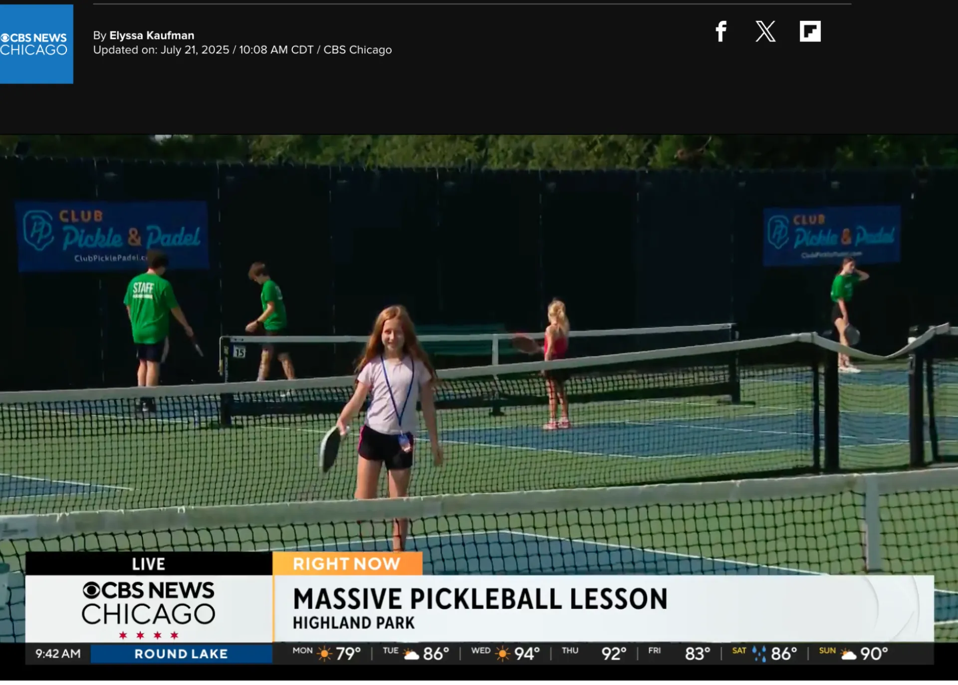 Young Girl at July 2025 Worlds Largest Pickleball Lesson News Highlight