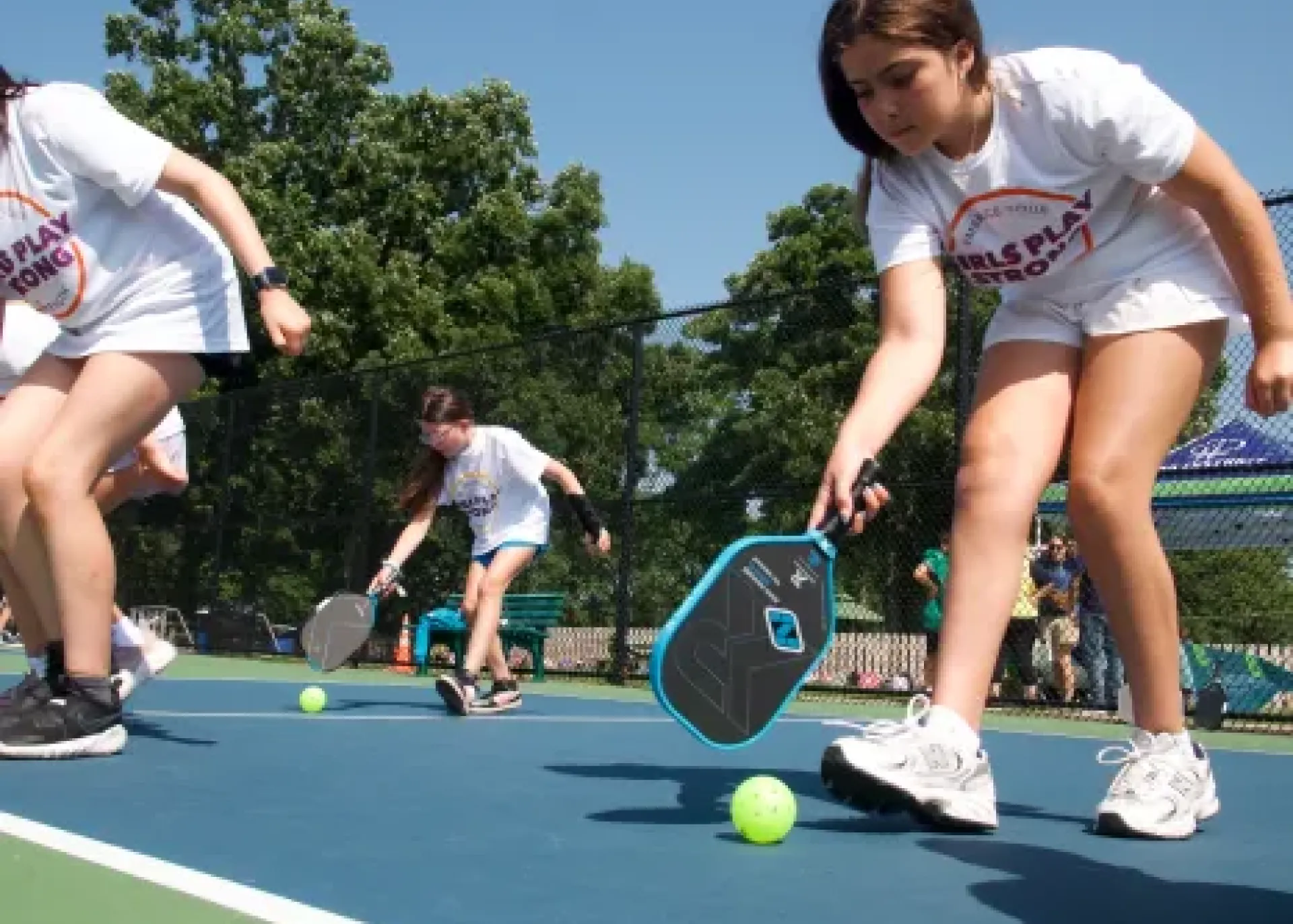 Kids playing pickleball